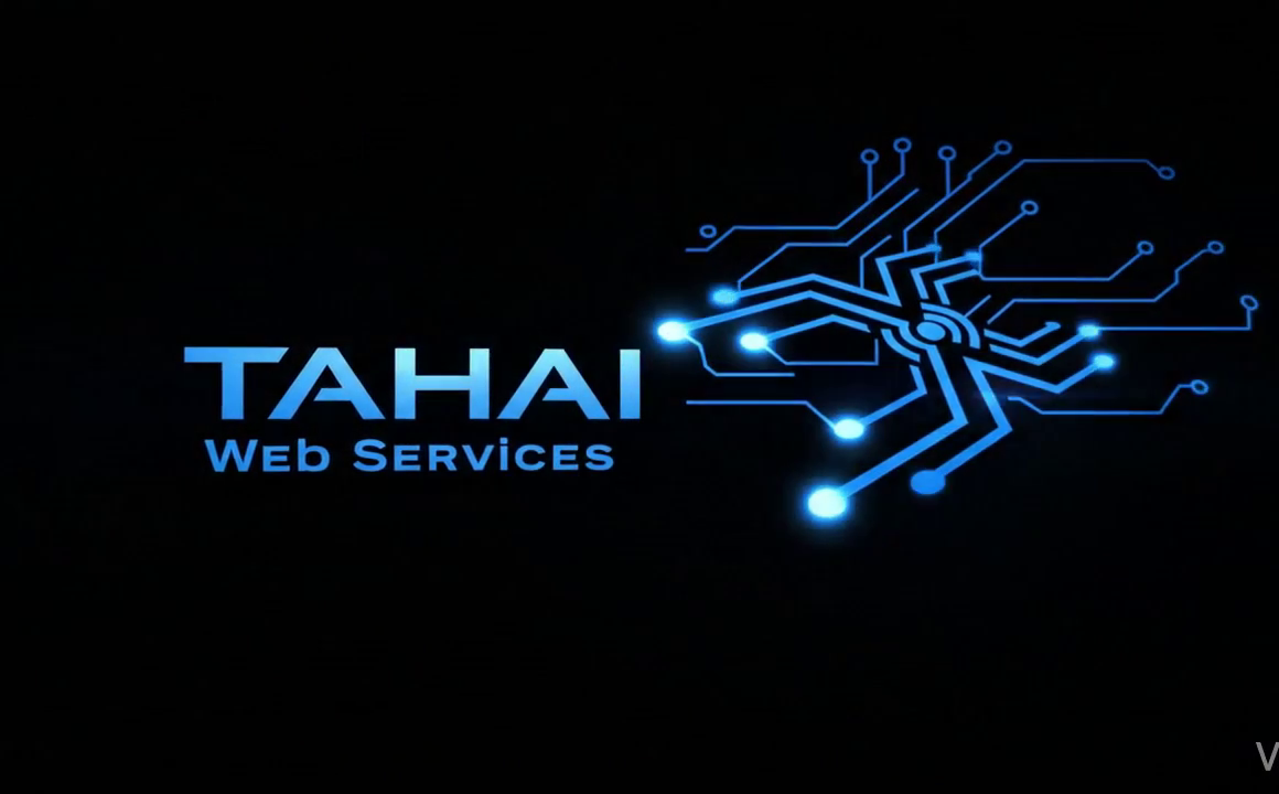 TAHAI Web Services in blue tech style